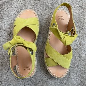Frye yellow sandals with bow